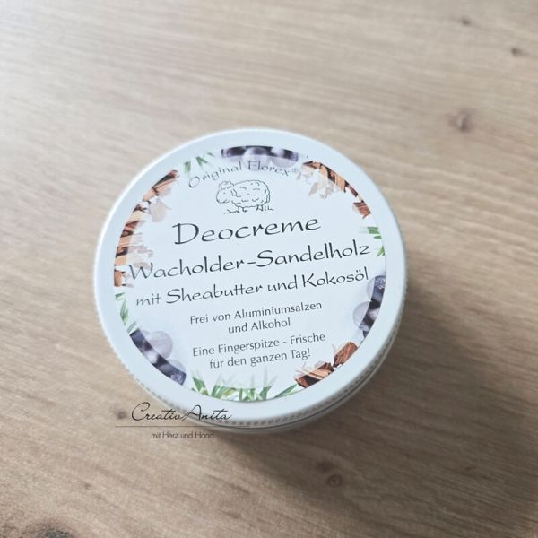 Deocreme -Wacholder-Sandelholz- mit Sheabutter und Kokosöl, 40 g