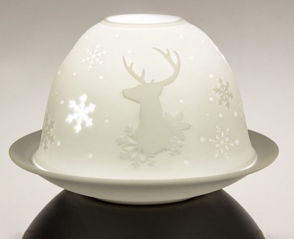 Dome-Light, Hirsch im Winter - inkl. LED-Teelicht