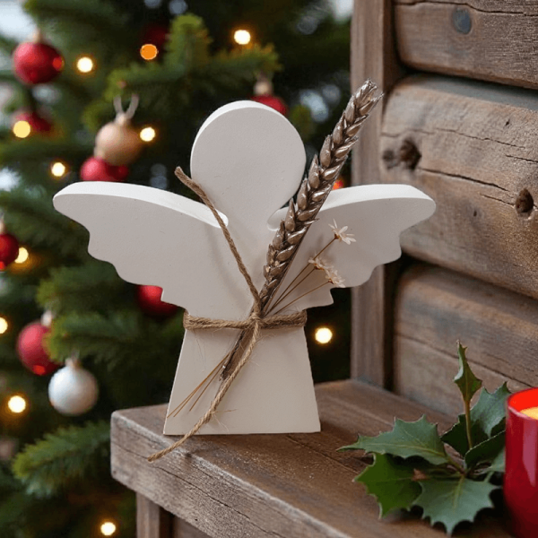 Handgemachter Engel - Trockenblumen roségold