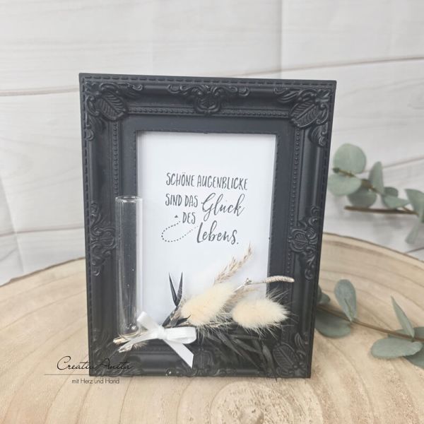 Bilderrahmen mit Spruch und Reagenzglas für Geldgeschenk Bilderrahmen mit Spruch und Reagenzglas für Geldgeschenk