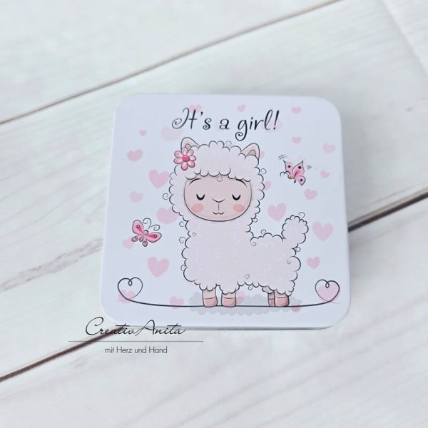 Geschenkdose -Lama- It´s a girl