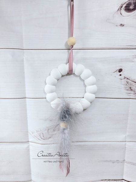 Hängedekoration -Bubble- altrosa-grau dekoriert