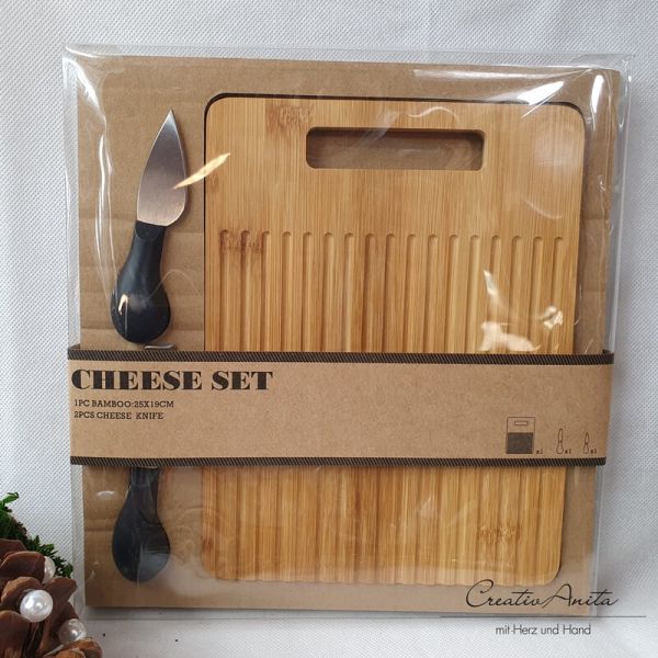 Käsebrett mit Käsemesser - in Geschenkverpackung