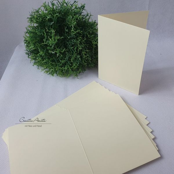Kartenrohling - Blanko-Doppelkarte DIN-A6 CREME