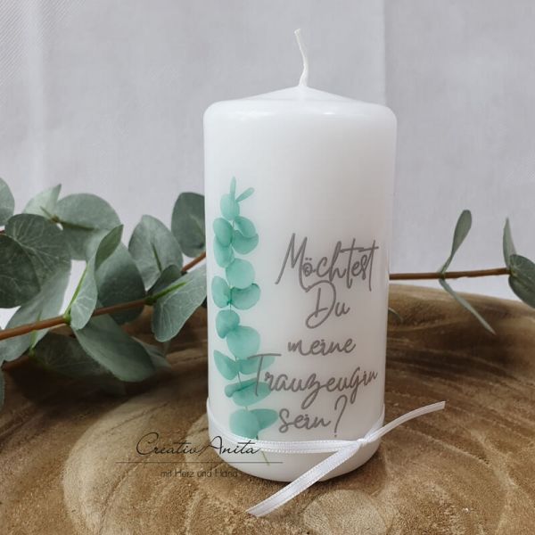 Geschenk - Kerze für die Trauzeugin - Eukalypthus - Trauzeuginnengeschenk