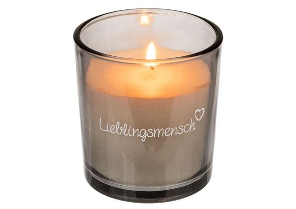 Kerze im Glas, Lieblingsmensch beige