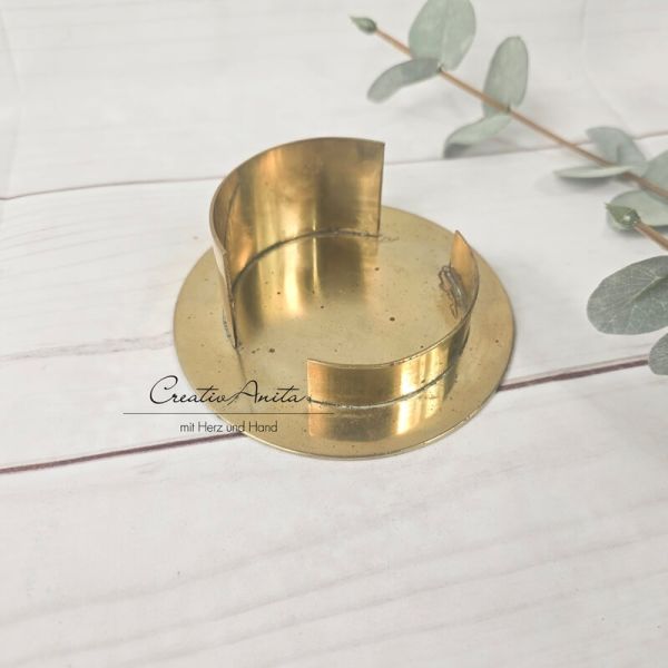 Kerzenhalter rund in Gold, 7 cm - 2. Wahl