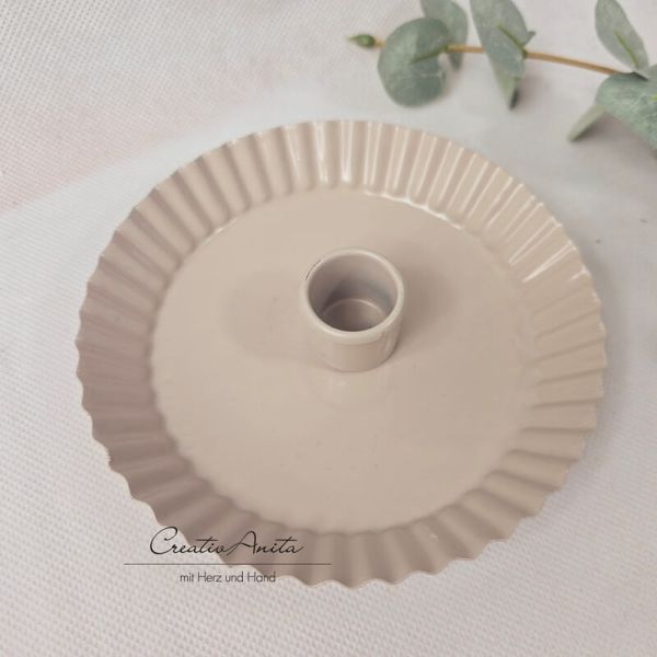 Kerzenhalter für Stabkerzen -taupe-
