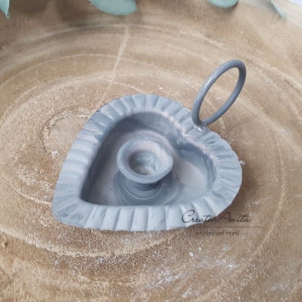 Kerzenständer Herzform -zink-