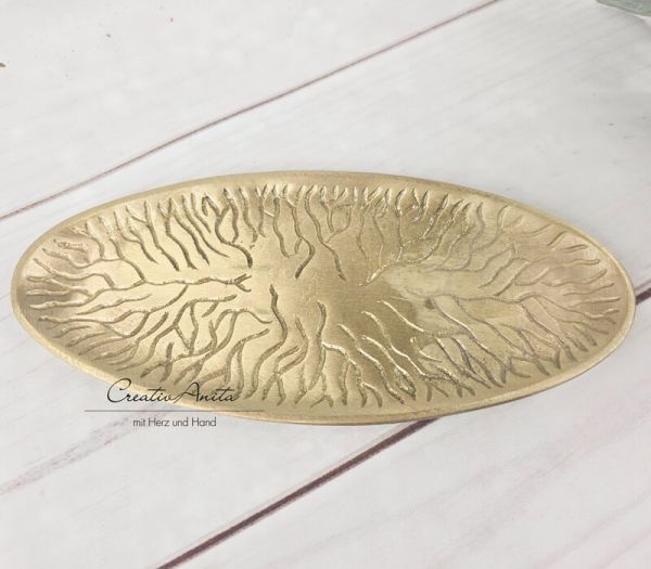 Kerzenteller - Kerzenuntersetzer Gold - Baumdesign