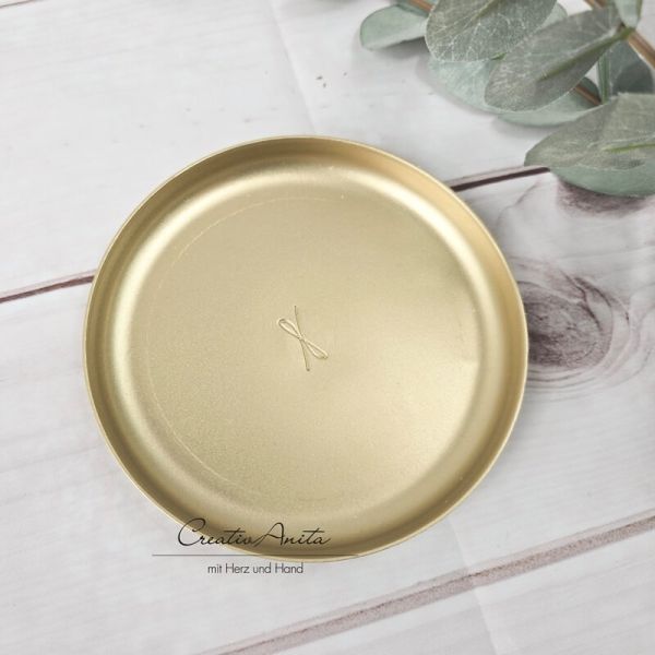 Kerzenteller goldfarben - 12 cm