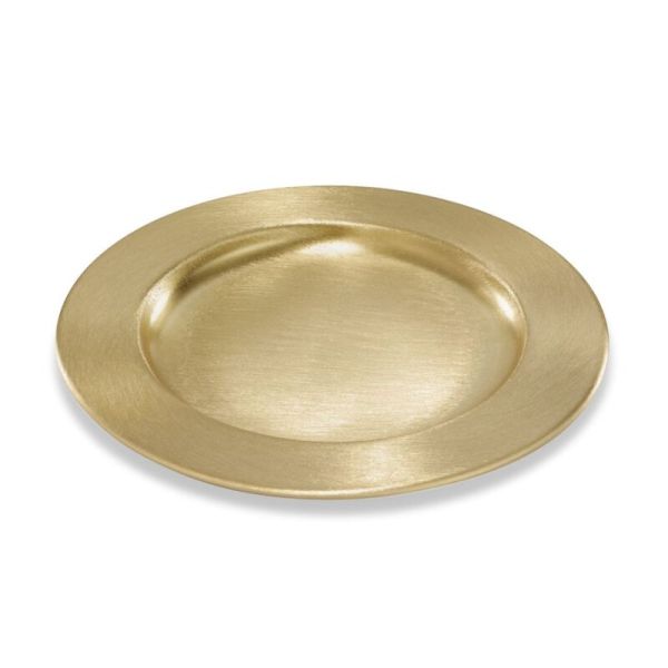 Kerzenteller gold matt gebürstet - 14 cm