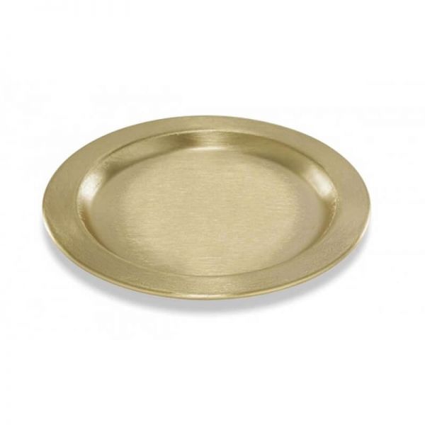 Kerzenteller gold matt gebürstet - 11 cm