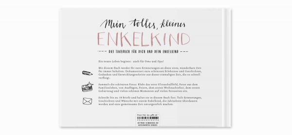 Enkelbuch für Großeltern - ROSA - Mein tolles, kleines Enkelkind - A5 - Erinnerungsalbum für Oma und Opa