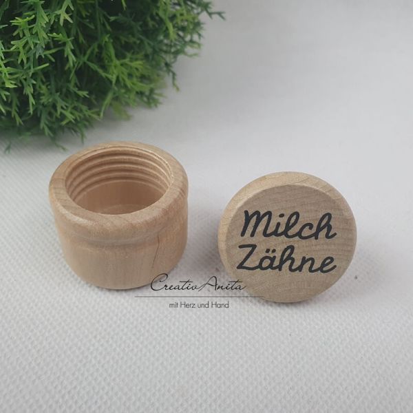 Milchzahndose aus Holz