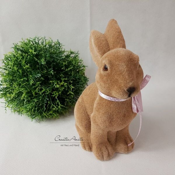 Hasen - Osterhase - Braun beflockt