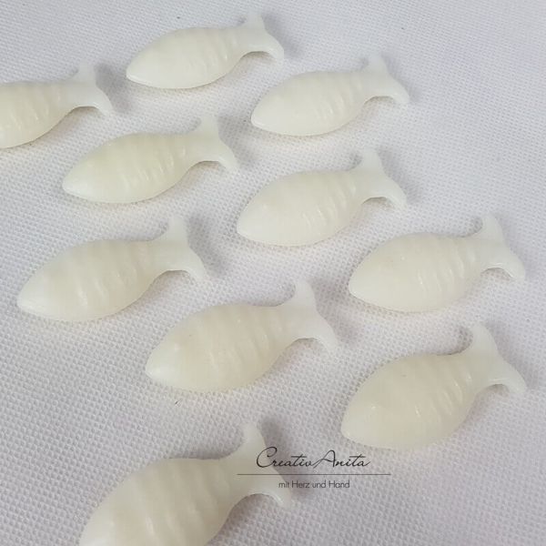 10 St. Schafmilchseifen-Fische - Seifenfische - Groß, NATUR