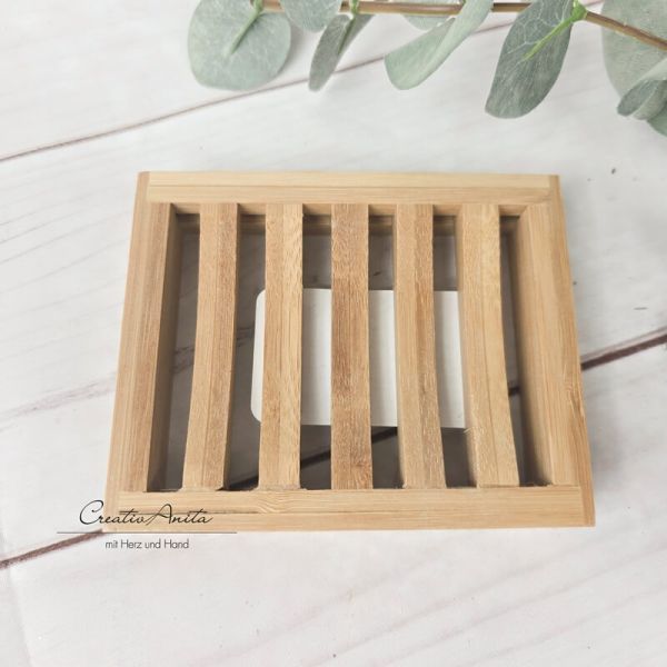 Seifenschale aus Bambus eckig
