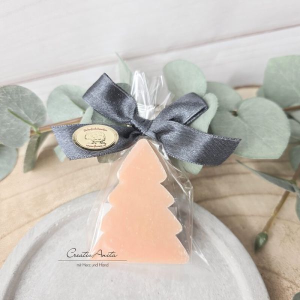 Tannenbaum aus Schafmilchseife - Weihnachtsbaum - verpackt - QUITTE - braun