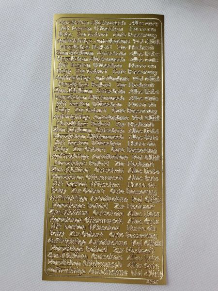 Sticker SCHRIFTZÜGE div. Anlässe GOLD Kartenschmuck