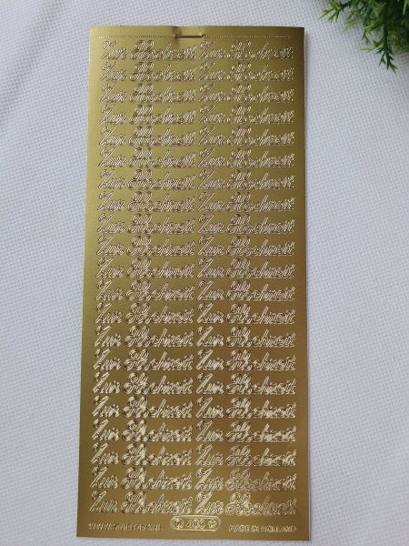 Sticker-Schriftsticker *Zur Hochzeit* Schreibschrift GOLD