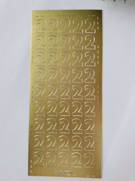 Sticker - Schriftsticker *2* ZAHL GOLD XL Kartenschmuck