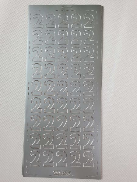 Sticker Ziersticker Schriftsticker -2- ZAHL silber XL Sticker Ziersticker Schriftsticker -2- ZAHL silber XL