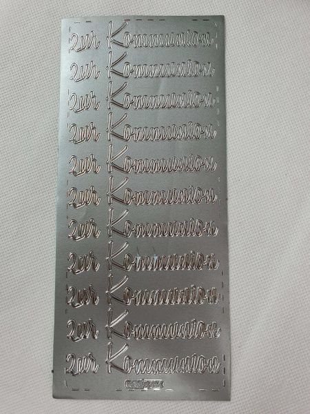 Sticker-Schriftsticker -zur KOMMUNION- silber XXL