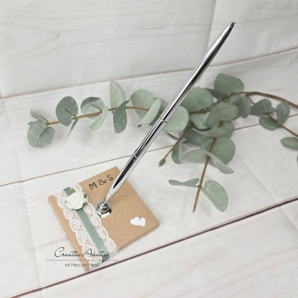Stifthalter Vintage Natur -Eukalyphtus- personalisiert
