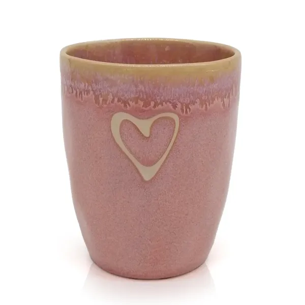 Stoneware Becher -Herz- altrosa