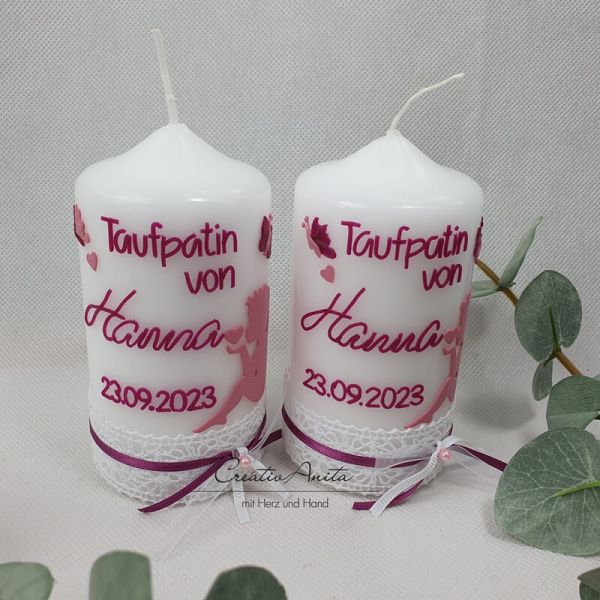 Patenkerze passend zur Taufkerze -Engel-