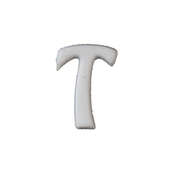 Wachsbuchstabe Echtwachs "T" 8mm weiß