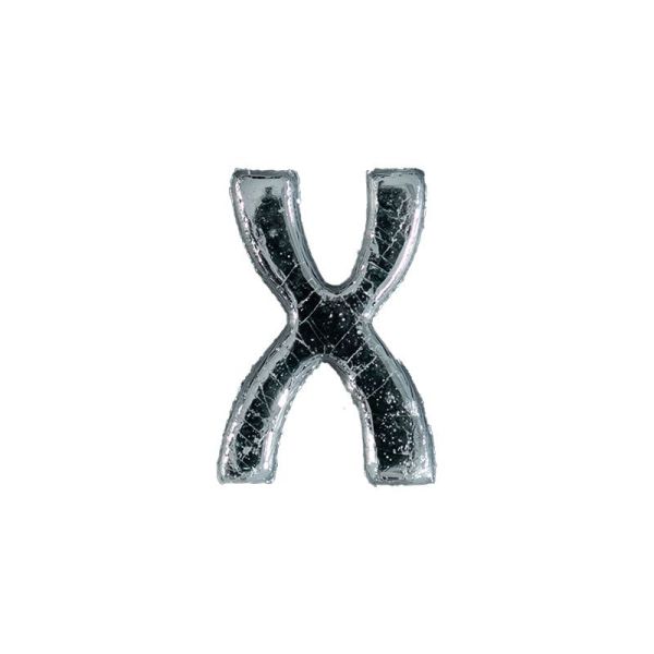 Wachsbuchstabe Echtwachs "X" 8mm silber