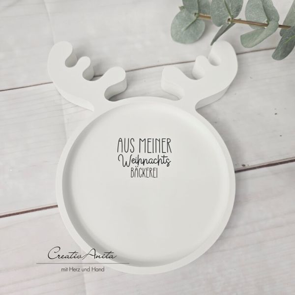 Weihnachtsteller Elch -Weihnachtsbäckerei-