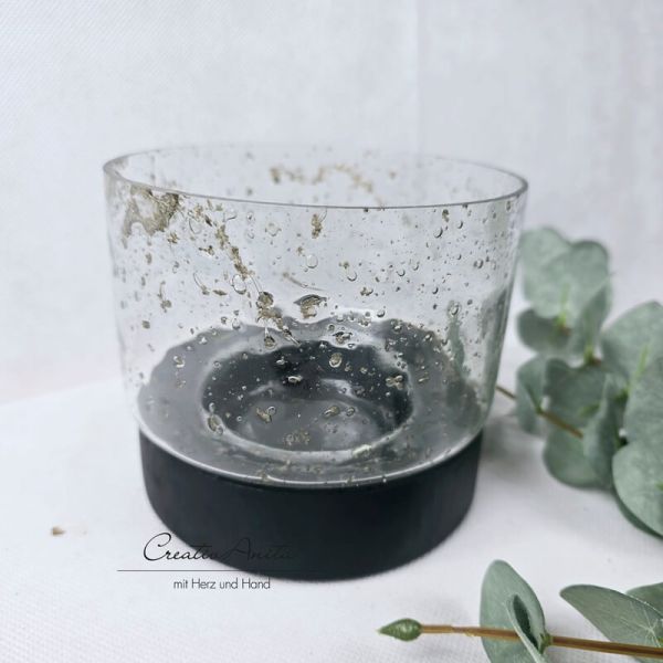 Windlicht mit Glas - Crackle
