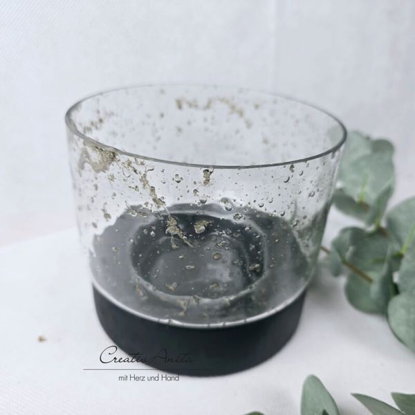 Windlicht mit Glas - Crackle