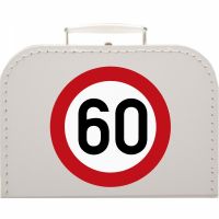 Pappkoffer zum 60. Geburtstag - Verkehrsschild - Geschenkverpackung