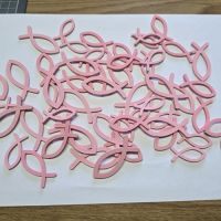 Fische - Holzfische 44 Stück - Rosa