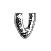 Wachsbuchstabe Echtwachs "v" 8mm silber