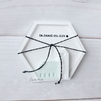 Handgemachte Schale bestückt mit Häuser in weiß-mint - 6-eck