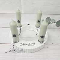 Adventskranz - handgegossen mit Kerzen - fix & fertig