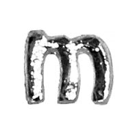 Wachsbuchstabe Echtwachs "m" 8mm silber