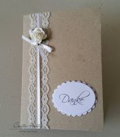 Danksagungskarte Vintage Lace Natur