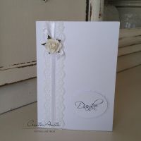 Danksagungskarte Vintage Lace Weiß