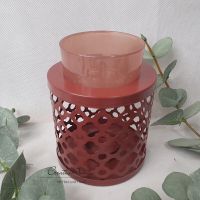 Duftlampe aus Metall mit Glaseinsatz - BRAUN