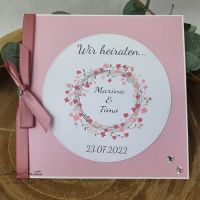 Einladungskarte Blütenkranz - Altrosa