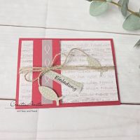 Einladungskarte zur Kommunion -Fische- Rot