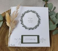 Einladungskarte Green Nature mit Trockenblumen