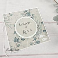 Einladungskarte Einladung zur Kommunion, Konfirmation, Taufe - EUKALYPTHUS
