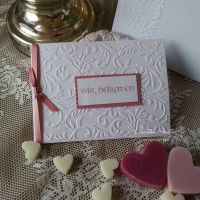 Einladungskarte Leaves - Altrosa